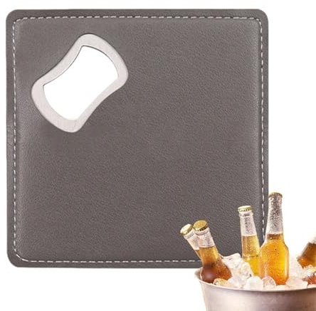 Apriscatole da cucina, apriscatole manuale - Apriscatole a mano in acciaio con sottobicchiere quadrato, apribottiglie e apriscatole multifunzionali, apriscatole multifunzione per la casa
