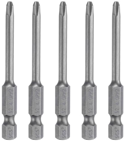 QUARKZMAN 5pcs Embout De Tournevis Cruciforme #2 Ph2 2,56 Long Acier S2 | Embout Visseuse long, 1/4 Hex Shank, Acier S2, Magnétique À Tête Croisée 0,157 (4mm) Tige