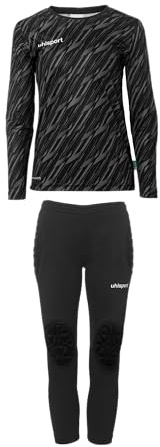 uhlsport Unisex Goalkeeper Set Junior Football Jersey Set for Children Black