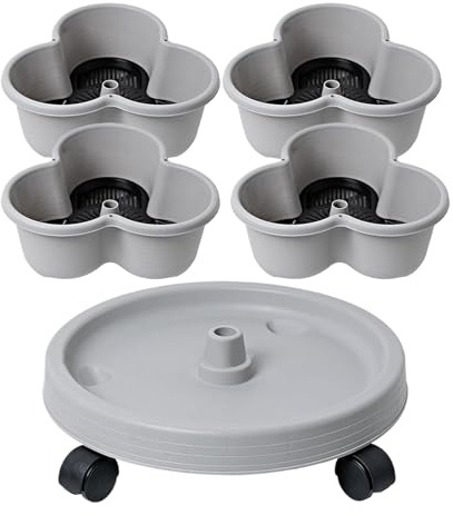 Genérico Plantador Vertical, Plantador de jardín Vertical,Plantador apilado 4 Niveles | Macetas de jardinería, de jardinería Interior con Bandeja y Ruedas Flexibles para Fresas, Flores, Vegetales