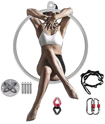 Aerial Hoop, Lyra Ring, 32 mm Durchmesser, Edelstahl, Art Yoga Kit, Tanz-Fitnessgeräte für Aerial Dancing, Yoga Training, Zirkus Requisiten