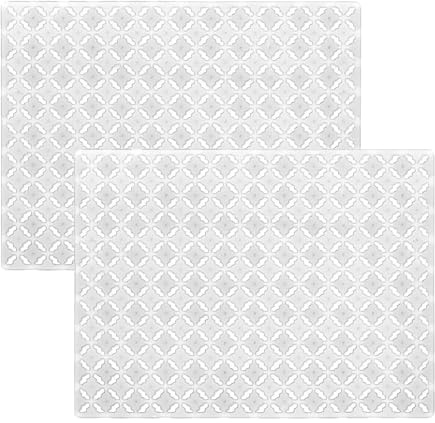 Sink Mat FOCCTS 2Pcs Kitchen Sink Protector Mat for Ceramic/Stainless Steel Sinks, Cut to Size Draining Mat 30 x 40cm (Clear)