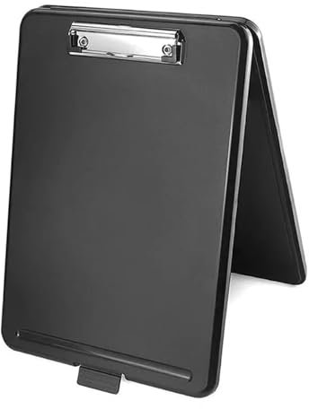CYMMIYT Planchettes à Pince Presse-papiers avec Crochet de Suspension, Clip à Force Unique, Tablette d'écriture, boîte de fichiers, boîte de Rangement en Plastique Sturdy, Pliable et Couvert