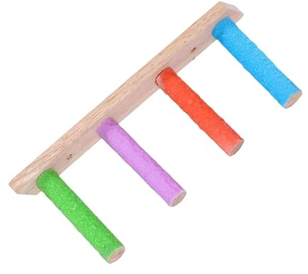 Vogelleiter – Vogelleiter aus Holz – Leiterbrücke, bunte Hängeleiter für Vögel | Käfig-Kletterspielzeug für Papageien, Käfigzubehör, Sitzstange, Spielzeug, lustiges Übungswerkzeug