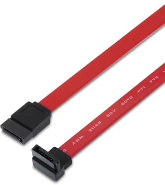 VoltShine Câble SATA III 6G coudé rouge 0,5 m, idéal pour des connexions de stockage et de transfert de données efficaces.