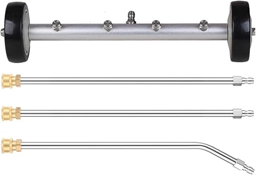 TINMAGI Hochdruckreiniger Oberflächenreiniger, 40 cm Wasserbesen für Hochdruckreiniger, Unterbodenreiniger mit 3 Verlängerungsstab 4 Düsen, Unterboden Autowäsche Flächenreiniger, 4000 PSI