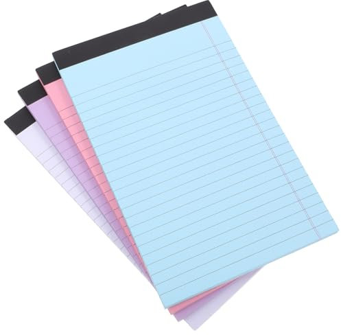 BESTYASH 4 Stück Kleine Farbige Linierte Notizblöcke A5 Mit Abreißbaren Seiten Notizhefte Für Schule Und Büro to Do Listen Memo Pads