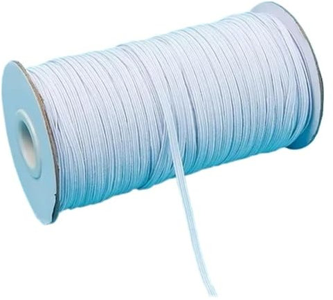 Banda elástica de goma de colores de 3 mm y 6 mm for coser, cinta elástica de licra, adorno for tela, accesorios de bricolaje for prendas de vestir, elástica for coser.(White,6mm 30yards)
