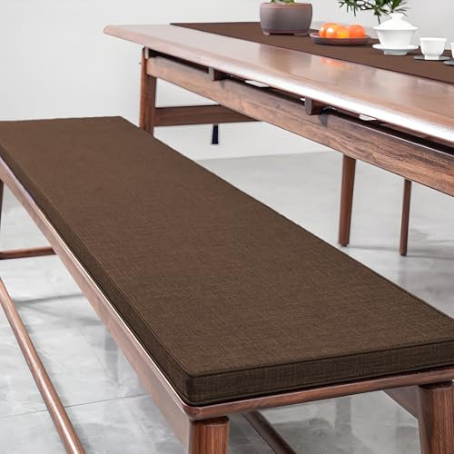 MEEYI Colchoneta Banco Jardin 70x180x10cm, Acolchado de Espuma 50D Cojín del Asiento del Banco Tamaño Personalizado para Sillas Cocina Palets, Color café cálido