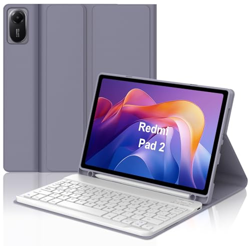 SENGBIRCH Funda con Teclado para Xiaomi Redmi Pad 2 (2025) & SE (2023) 11, Magneticamente Desmontable, Español Ñ Teclado para Redmi Pad 2 / SE 11 Pulgadas, Púrpura