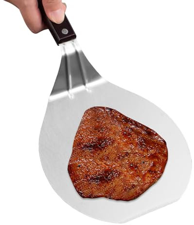 Spatola per pizza in acciaio inox – pagaia leggera con manico lungo, robusta pala per torta | Paletta piatta per forno e trasporto di pasticceria, accessori per forno per pizza, utensili da cucina per