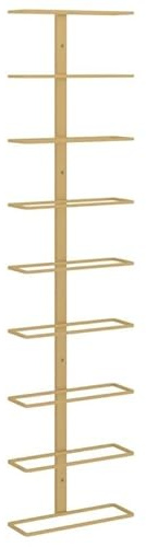 Eleganz Étagère à vin murale pour 9 bouteilles - Fer doré - Élégant casier à vin pour cuisine, salon ou cave - Peu encombrant et stable - Idéal pour les amateurs de vin