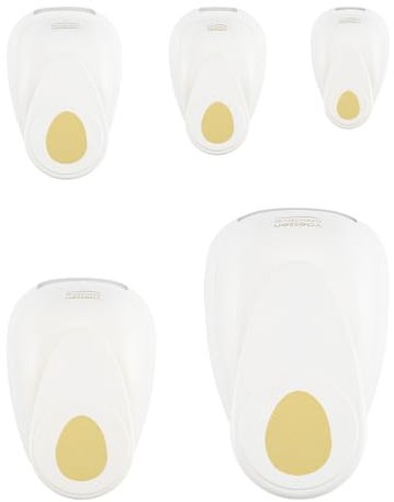 Vaessen Creative Motivstanzer Set 5St. - Ei - Ø 50, 37,5, 25, 15 und 9,5 mm - Scrapbook Zubehör zum Ostern Basteln, Kartengestaltung und Journaling, Weiß-gold