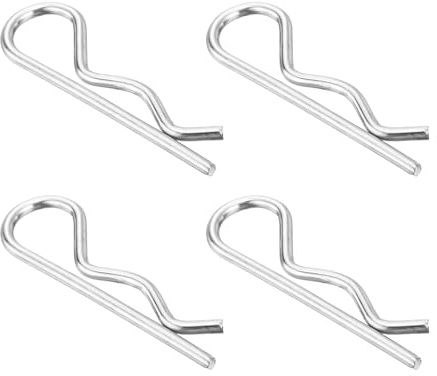QUARKZMAN 4 Piezas Pasador De Resorte En Forma De R De 5mm X 100mm Acero Inoxidable 304 Pasador De Seguridad Clip R Para Electrodomésticos Equipos Deportivos (Plateado)