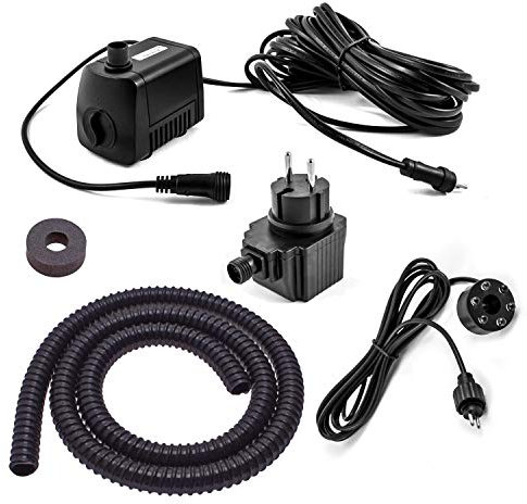 CLGarden Springbrunnenpumpe Set SP1-S mit LED Beleuchtung für Springbrunnen Garten Wasserspiel Zierbrunnen Quellstein Pumpe außen 12V AC 500 l/h