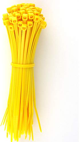UKCable-Ties Cable Ties 300mm x 4.8mm Yellow Nylon Zip Tie Wraps - (Pack of 100)