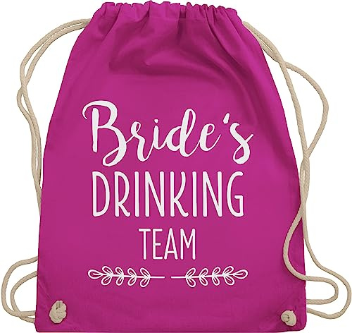 Turnbeutel Rucksack - JGA Junggesellenabschied Frauen - Brides Drinking Team Bride - Unisize - Fuchsia - utensilien junggesellinnenabschied brauttaschen bachelorette party bride's juterucksäcke