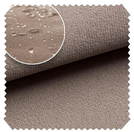 novely® TRITON - Microfaser Velours in Wildleder-Optik - Wasserabweisender Möbelstoff - Pflegeleichte Meterware 1lfm Farbe: 05 Taupe
