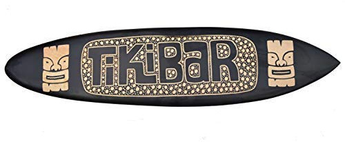 interlifestyle Surfboard 100cm Tiki Bar mit Tiki Motiv Dekoration zum Aufhängen Lounge Style Surfbrett