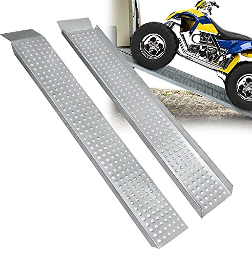 LARS360 Lot de 2 Rampes de Chargement en Acier Galvanisé, Antidérapantes Rampe pour Motos, Quads, Voitures, Remorques, Charge Max 200kg, Dimensions 160 x 22 x 4 cm