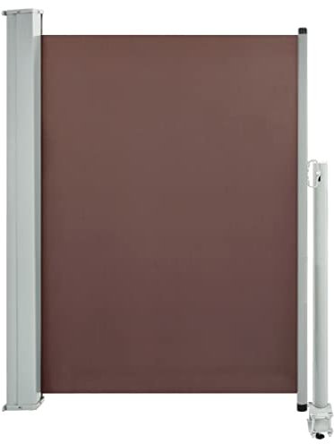 vidaXL Toldo Lateral Retráctil para Jardín Lona Parasol Patio Toldo Horinzontal Pantalla Marrón 100x300 cm