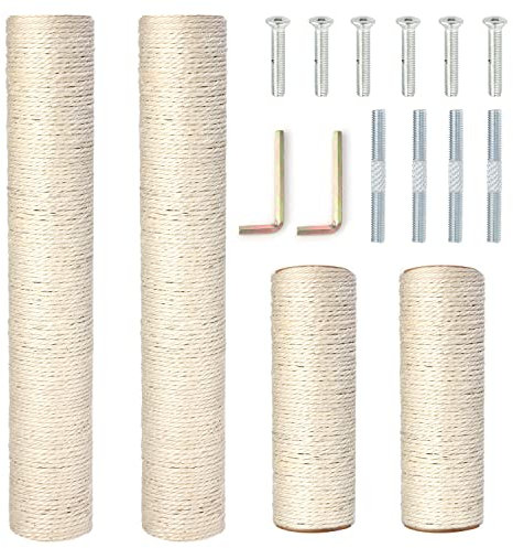 Barelove Cat Sisal Ropes Natural Twine for Kitten Scratching Post Tree Replacement - 66 Feet Hemp Rope for Repairing, Recovering, Artworks or DIY Scratcher, 1/3 inch Dia