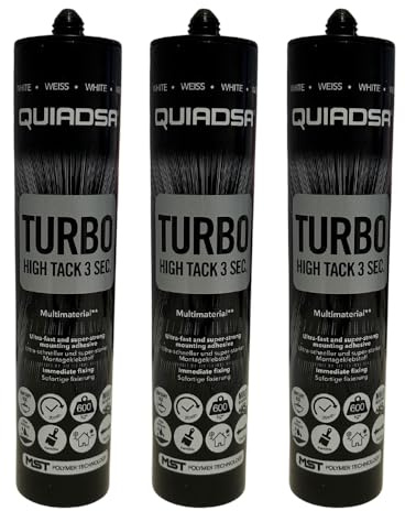 3x Hybrid Montagekleber Superfast weiß 290ml, 3 Sekunden Haftung | ultraschneller, extrem starker & flexibler Polymerkleber für Metall, Glas, Kunststoff, Holz & Bau , wetterfest & elastisch