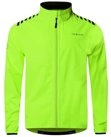 INBIKE Veste Velo Homme Coupe Vent Imperméable Kway de Pluie Vetement Running Cycslime VVT Bicyclette Respirante Légère Randonnee Orange Vert Fluorescente Vert XL