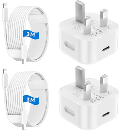 For iPhone 14 13 12 11 Charger iPhone Charger fast Charge 3M Long usb c lightning cable with 20W USB C Charge Plug UK Wall Phone Power Adapter Lead Head for iPhone 14/13/12/11/Pro/Max/XS/Max/XR/X,iPad