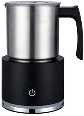 SMSOM Leche eléctrica y Calentador for un Latte de Capuchino espumoso Adicional y más Acero Inoxidable, Plata (Color : Black)