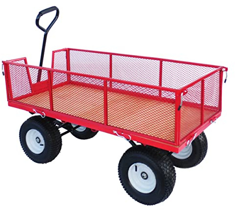 LiftMate Heavy Duty Garden Trolley with Folding Sides (Plywood Deck) | 350kg Capacity, Large & Lightweight Cart, Garden Trolley on Wheels Heavy Duty