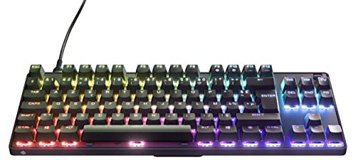 SteelSeries Apex 9 TKL - Clavier de jeu mécanique - Switchs optiques - Actionnement en 2 points - Format compact sans clé - Switchs amovibles - Disposition en français (AZERTY) Compact