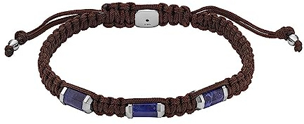 Fossil Herren-Edelstahl-Perlenarmband mit Schieberverschluss