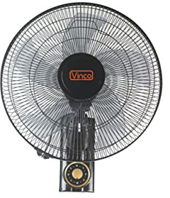 VINCO Ventilador de pared de aluminio 45 W D 40 cm con 5 palas negro, Ventilador Taller (38687)