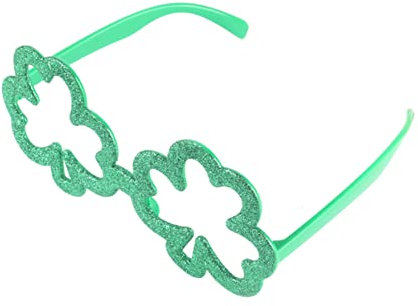 Toyvian Kleeblattbrille Grün Mit Glitzer-Effekt Brille in Kleeblattform Für St Patricks Day Party Und Festivals Augengläser Für Erwachsene Und Junge Mädchen