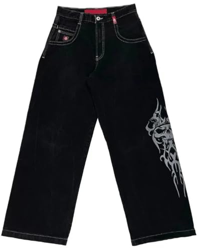 ORANDESIGNE Y2k Jeans Herren Hip Hop Retro Schädel Stickerei Gewaschen Baggy Denim Hose Lässig Lose Weites Bein Hose Streetwear | Grunge Clothes, Schädel Stickerei Gewaschen, Denim Hose, Lässig, Lose, Weites Bein Hose, Jungs Streetwear