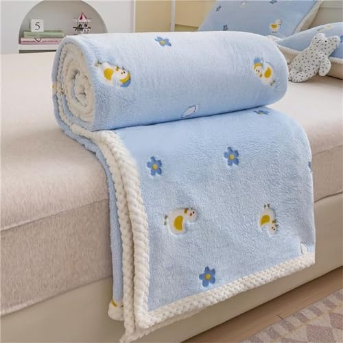 Highdi Coperta Pile Divano Plaid, Kawaii Morbida Coperte per Letto Singolo Matrimoniale Soffice e Calda Coperta Pile Invernale per Bambini Adulti e Domestici Gattino Cane (150 * 200cm,Anatra)