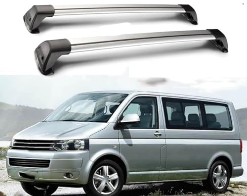 2 Stück Auto Dachträger Aluminium Gepackträger für VW California Transporter Shuttle T5 T6 2015+, Relingträger Abschließbar Auto Lastenträger Dachgepäckträger DachquerträGer