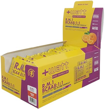 RM1 BCAA 8.1.1 - Integratore Alimentare Post Workout, per il Supporto Muscolare ed Energetico - Ideale per Allenamenti Intensi e Prolungati o Gare - 500g Arancia