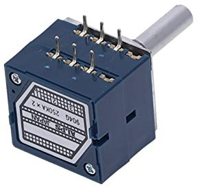 Drehgeber 10K 20K 50K 100K 250K 500K ALPS RK27 Potentiometer Dual 10~500KAX2 Schlitz Japan Drehschalter 6Ppin industrieller Schalter (Color : 100k)
