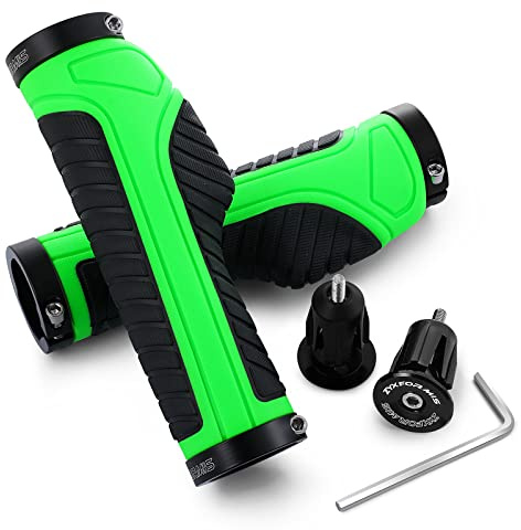 Puños Bicicleta, Ergonómicos Manillar de Bicicleta de Goma con Bloqueo Doble, Antideslizante Anti Golpespara para Bici de Montaña MTB BMX