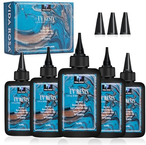 VIDA ROSA 500g UV Resin Upgraded Low Viscosity and Low Shrinkage Kit with High Gloss,Hardness and Fast Curing Epoxy Resin for Casting Coating DIY Crafts Jewelry Making and Bracelets