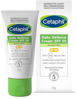 Cetaphil Daily Defence SPF for Sensitive Skin, SPF 30 Moisturiser/SPF 50 Mineral Sunscreen