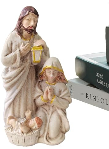 Figure di Nascita - Figura della Sacra Famiglia, scultura artigianale Figure della Sacra Famiglia | Decorazione Di Betlemme, Statua Della Sacra Famiglia In Resina, Figura Cattolica, Scultura Arti