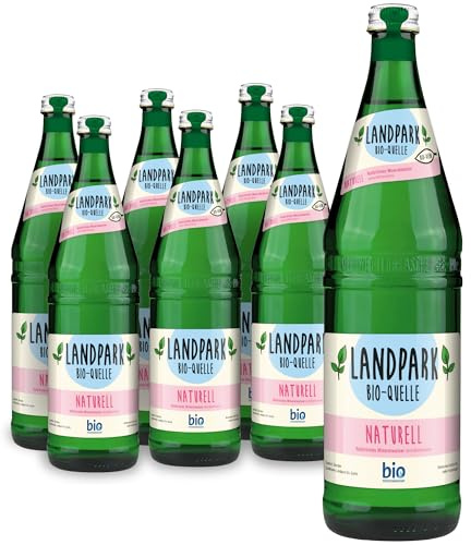 Landpark Bio-Mineralwasser Naturell, 18 x 0,75 l in Glasflaschen- ohne Kohlensäure - Reich an wichtigen Nährstoffen wie Calcium und Magnesium