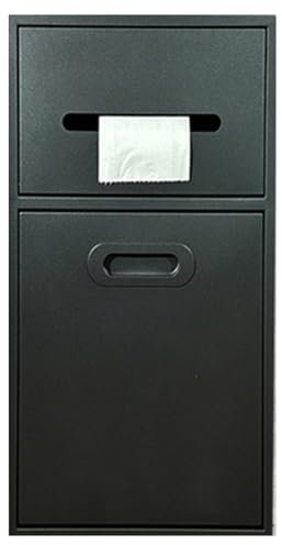 Recessed Niche,Stainless Steel Shower Niche, Recessed Concealed Shower Panels, Bathroom Fixtures NO Tile Needed, Toilet Paper Holders with Door for Kitchen Bath Fixtures(Black,20X50X14cm)