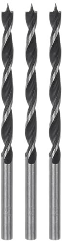 sourcing map 3pcs Brad Point Drill Bits 3.5mm(9/64) Dia Straight Round Shank Drill Metric Brad Point 1.77 Drilling Depth Spiral Twist Drill Bits for Carpenter Woodworking Plastic Rubber