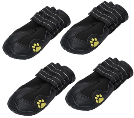 BESPORTBLE 4 Stück Haustierschuhe Paws pfotenschutz hundepflege Anti-robuste Stiefel für Hunde kleine Hundeschuhe Botas Haustiere rutschfeste hundeschuhe Atmungsaktive Hundeschuhe Stoff Black