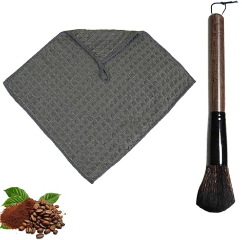 Pinceles Barista para Cafetera y Portafiltros, Molinillo con Cepillo de Limpieza, Accesorios para Té Espresso con Paño