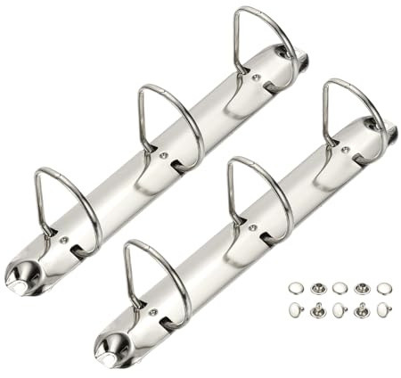 PATIKIL A5 3 hål ringpärmsmekanismer, 2 set 3,8 cm D-ring ersättningspärm planerare lösa bladbindande ryggar för arrangörer gör-det-själv fyllning papper förvaring mapp tillbehör, 26 mm silverton